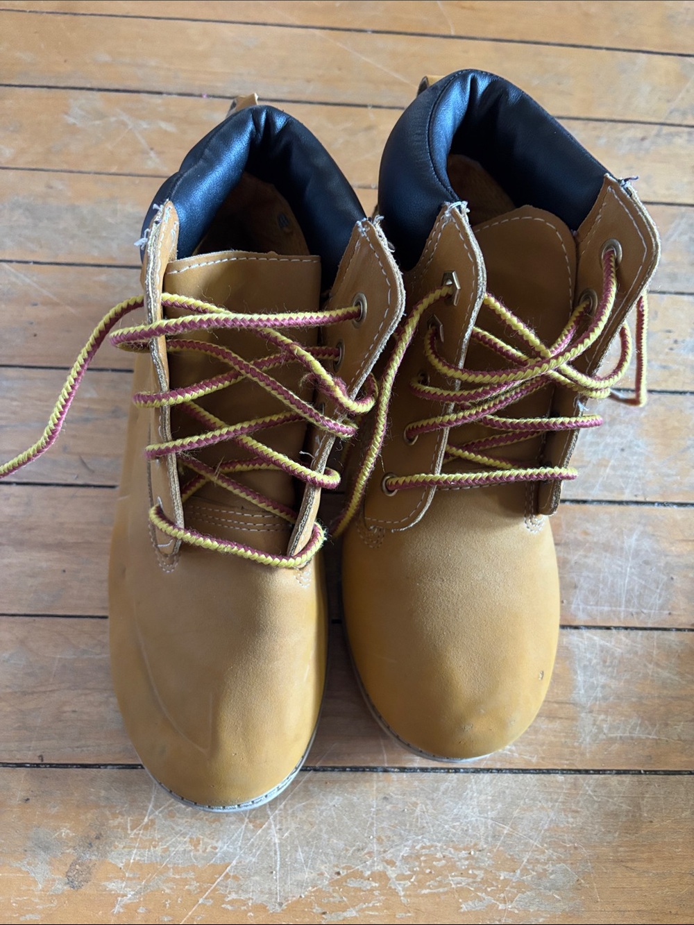 Kids Wonder Nation Tan Work-Style Lace-Up Boots with Padded Collar